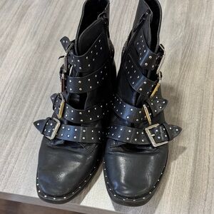 Forever 21 Black Studded Combat Boots